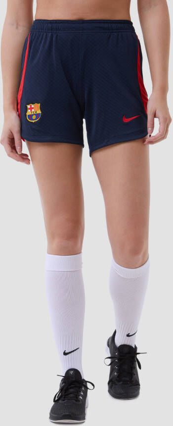 Nike fc barcelona strike dri fit trainingsshort 22/23 blauw dames