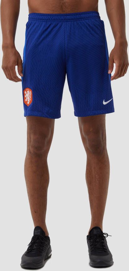 Nike knvb nederland dri fit strike trainingsshort 22/23 blauw/oranje heren