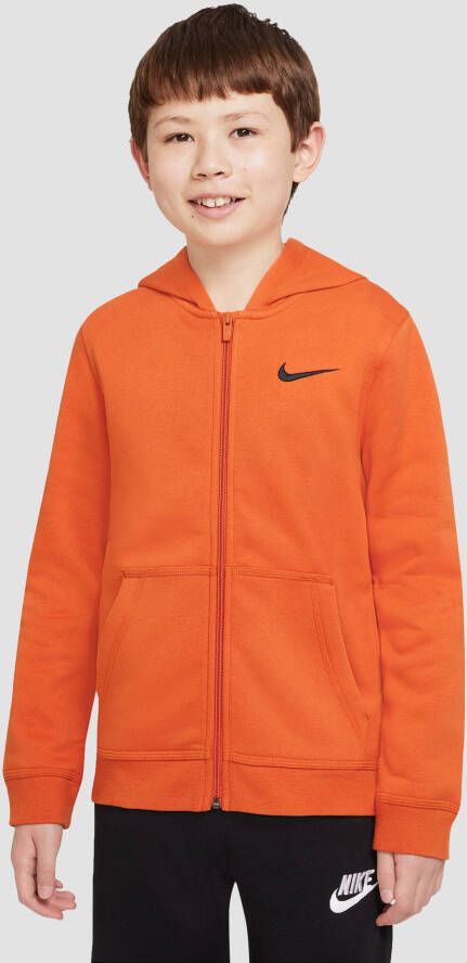 Nike Kids Nederland Club Fleece Hoodie met rits voor kids Oranje