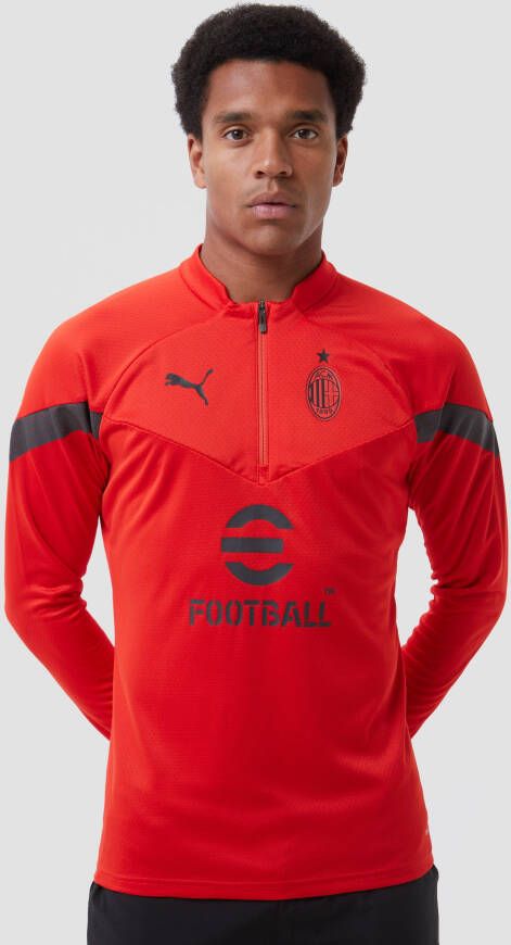 PUMA AC Milan 1/4 Zip Trainingstrui 2022 2023 Rood Zwart