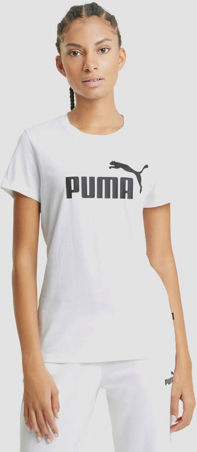 Puma essentials logo shirt wit dames