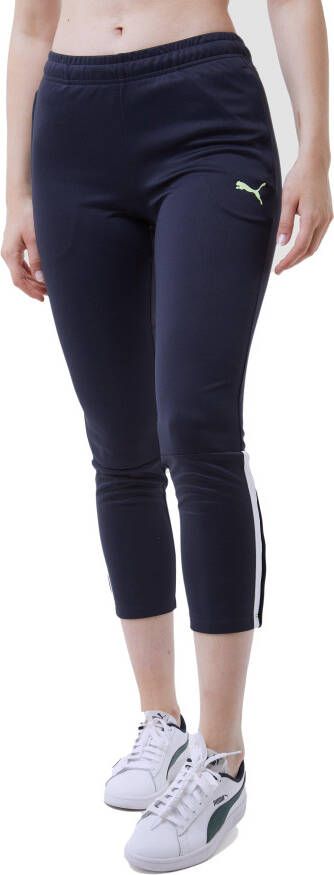 PUMA Individual Liga Trainingsbroek Dames Donkerblauw Lichtgroen