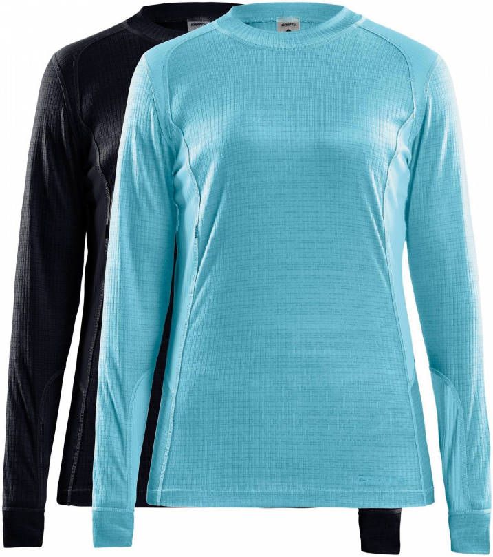 Craft thermo shirt CORE set van 2 zwart/lichtblauw