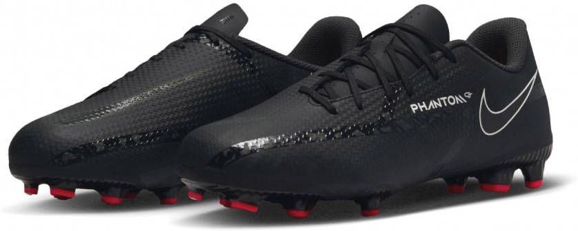 Nike Kids Nike Phantom GT2 Academy Gras/Kunstgras Voetbalschoenen(MG)Kids Zwart Grijs Rood
