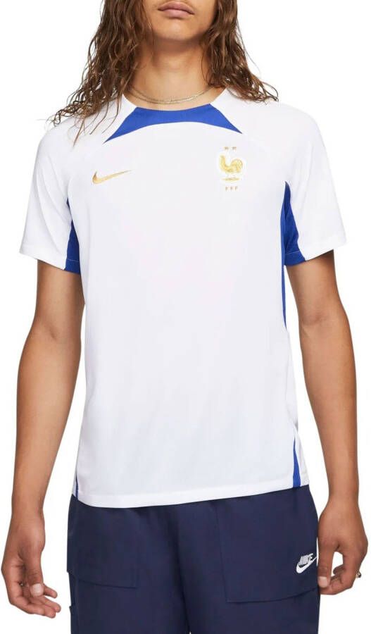 Nike Frankrijk Strike Trainingsshirt 2022 2024 Wit Blauw Goud