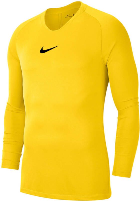 Nike Dri Fit Park Ondershirt Lange Mouwen Geel Zwart