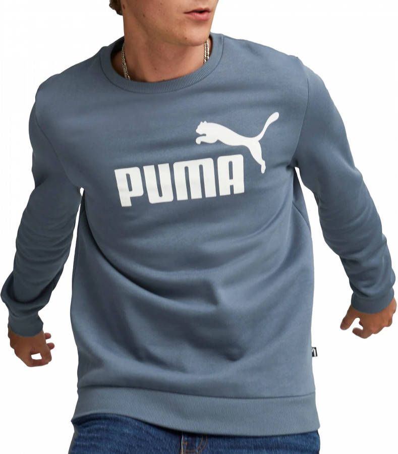 PUMA Essentials Big Logo Fleece Crew Sweater Grijsblauw