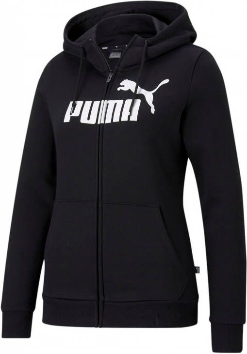 PUMA Essentials Logo Full Zip Fleece Hoodie Dames Zwart