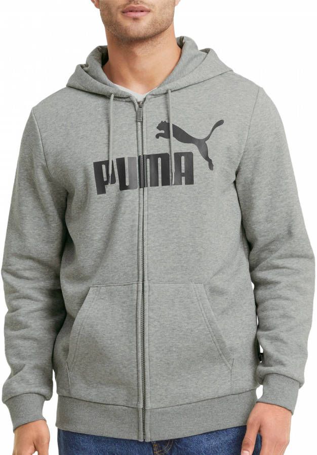 PUMA Essential Big Logo Full Zip Hoodie Grijs Zwart