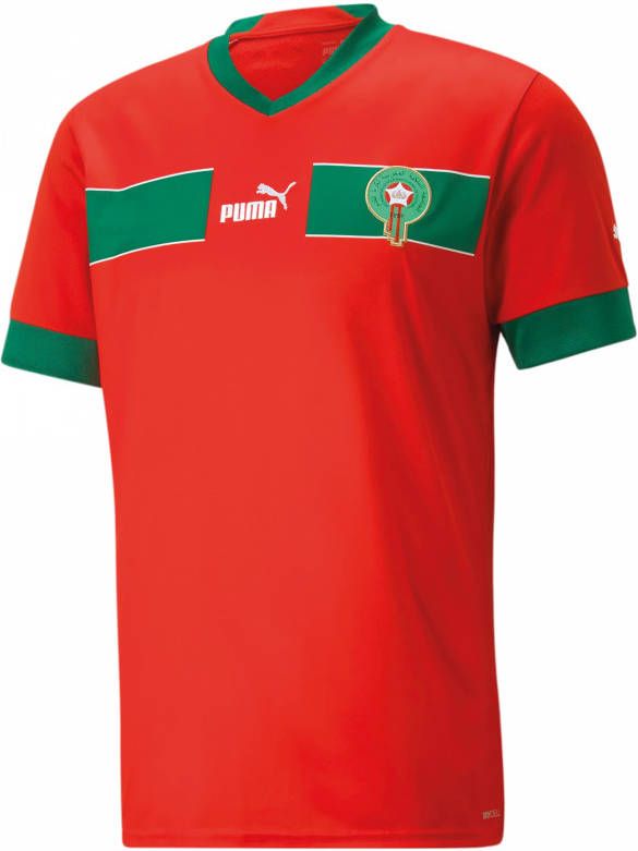 Puma morokko jersey thuisshirt 22/23 rood/groen heren