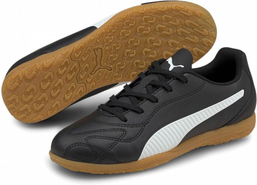 PUMA Monarch II Zaalvoetbalschoenen(IN)Kids Zwart Wit