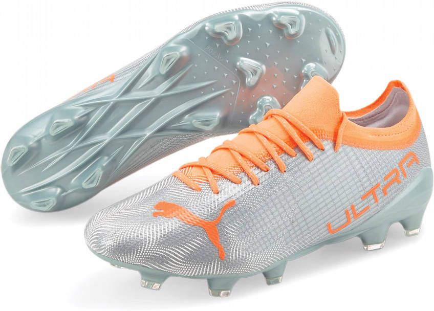 PUMA Ultra 2.4 Gras/Kunstgras Voetbalschoenen(MG)Zilver Oranje