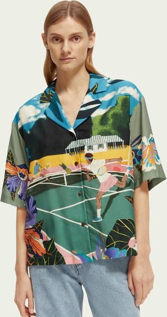 Scotch & Soda Oversized blouse van lyocell met print