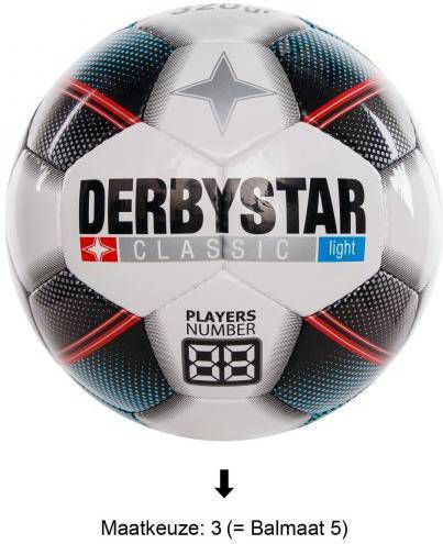 Derbystar Classic Light Voetbal 3 Gekleurde Vlakken Wit Blauw Rood Zwart