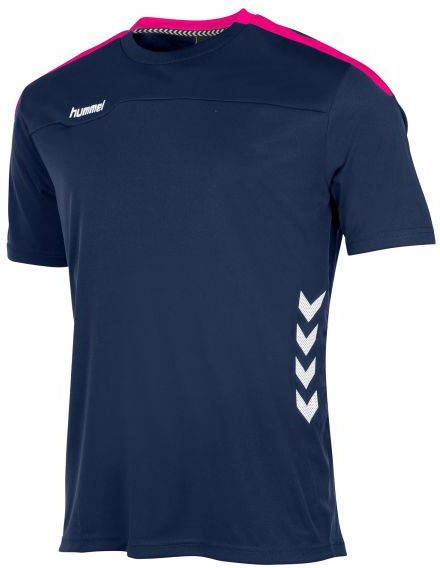 hummel sport T-shirt donkerblauw/roze