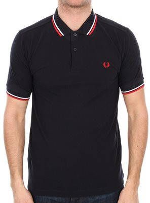 Fred Perry Twin Tipped Polo Navy/Wit/Rood