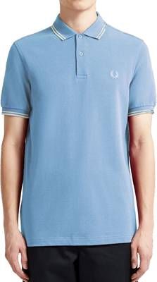 Fred Perry Twin Tipped Polo Shirt Lichtblauw/Wit