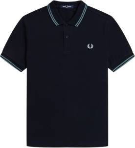 Fred Perry Twin Tipped Poloshirt Navy/Zilver Blauw