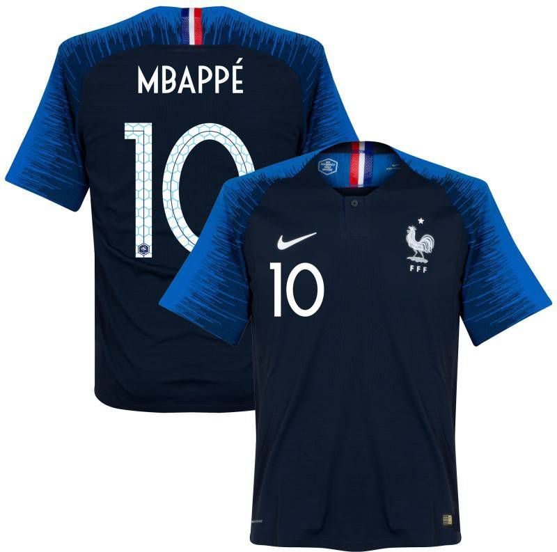 Nike Frankrijk Vapor Match Shirt Thuis 2018 2019 + Mbappé 10