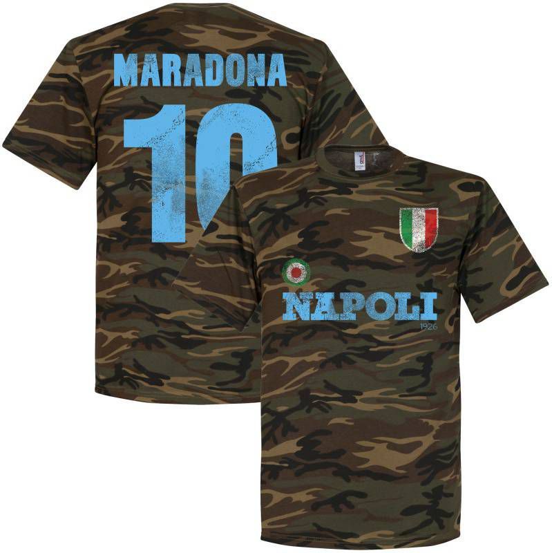 Retake Napoli Maradona Camouflage T Shirt