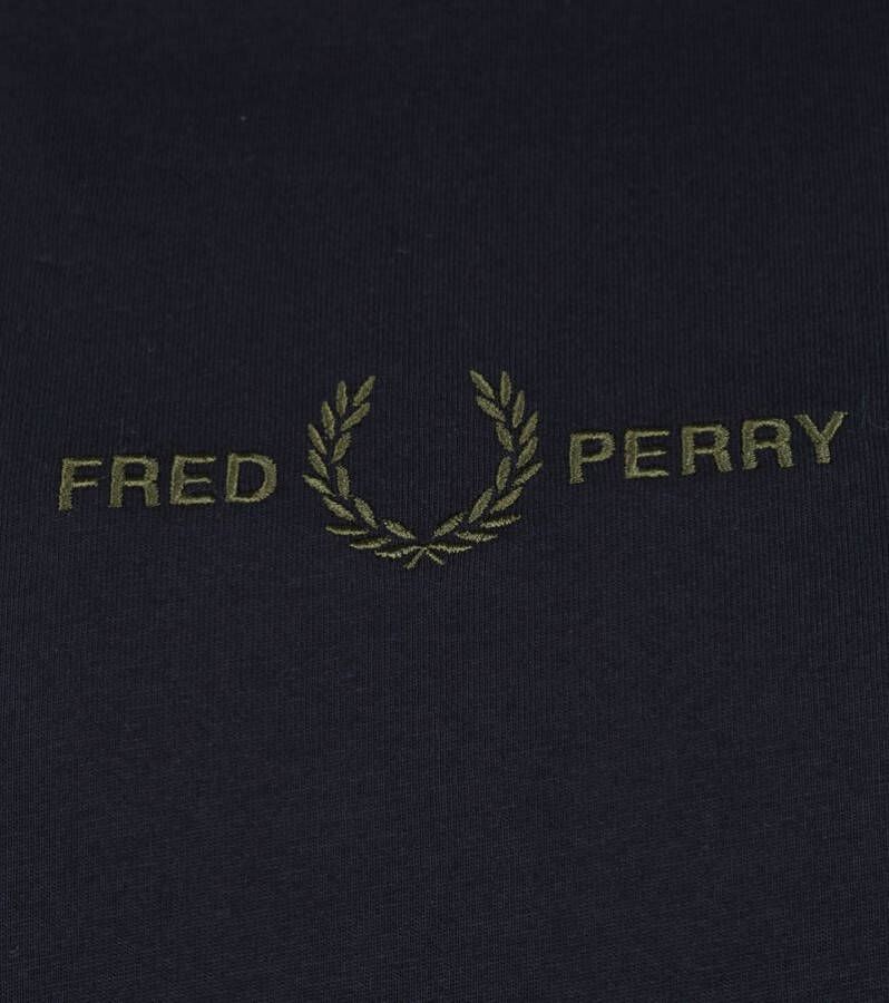 Fred Perry 9707 embroidered t shirt snow navy