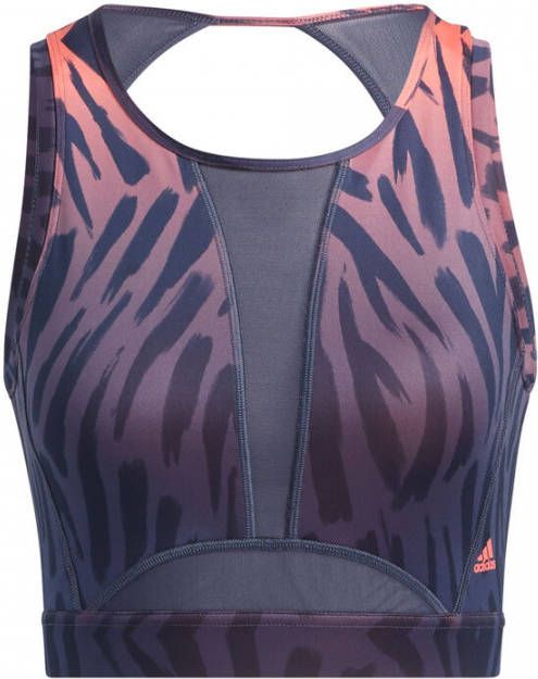 adidas Training Light Support Long Line Tiger Print Beha