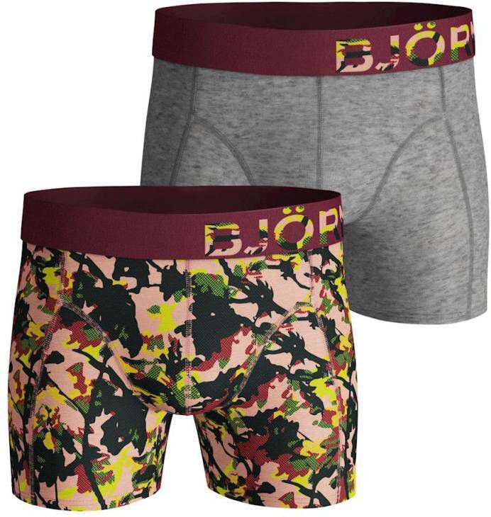 Bjö, rn Borg Boxershorts in uni en dessin in 2 pack