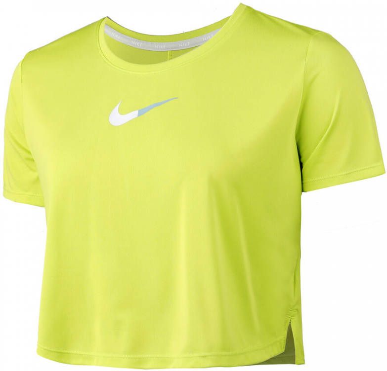 Nike Dri Fit One Color Blocked Standard Fit Cropped T shirt Dames