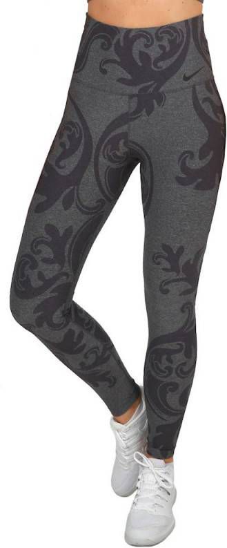 Nike Dri-FIT Power Studio Trainingstights met print voor dames Grijs