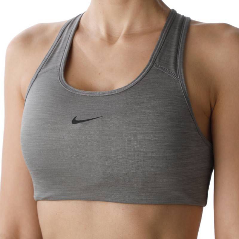 Nike Dri FIT Swoosh Sport bh met medium ondersteuning en pad uit één stuk Grijs