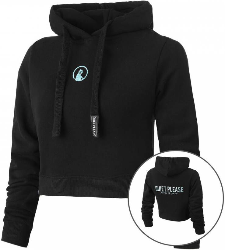 Quiet Please Ready To Serve Glitter Crop Sweater Met Capuchon Dames