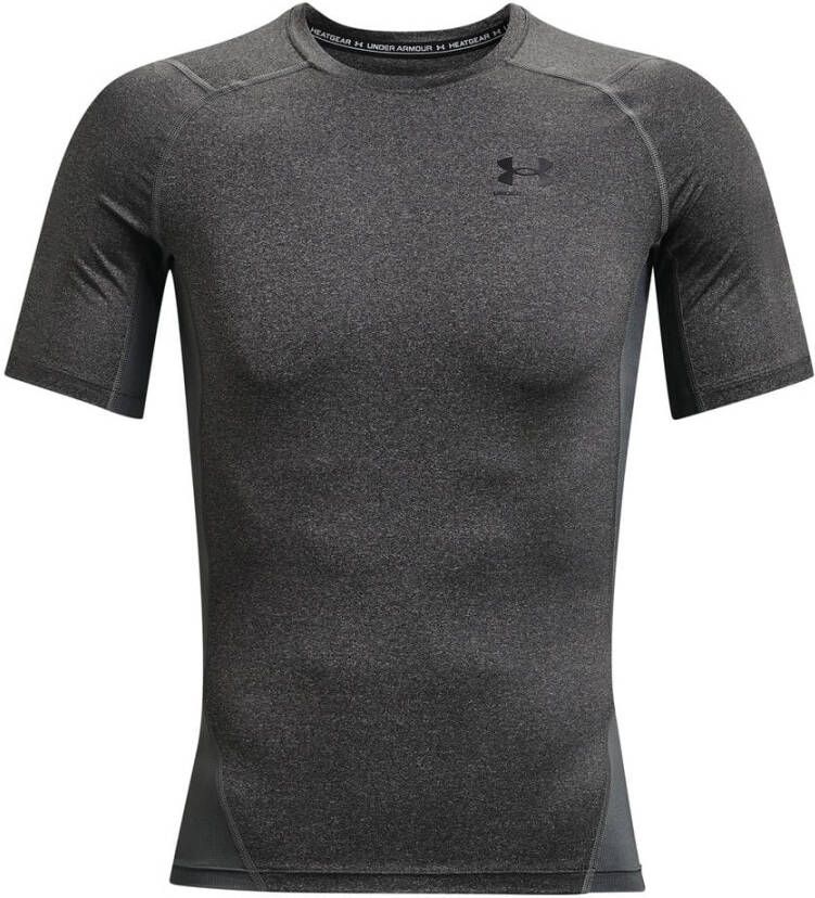 Under Armour Herenshirt HeatGear® Armour met korte mouwen Carbon Heather/Zwart