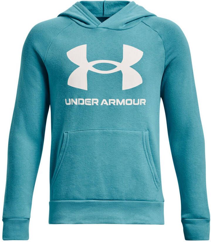 Under Armour Jongenshoodie Rival Fleece Big Logo Glacier Blauw/Onyx Wit YXS