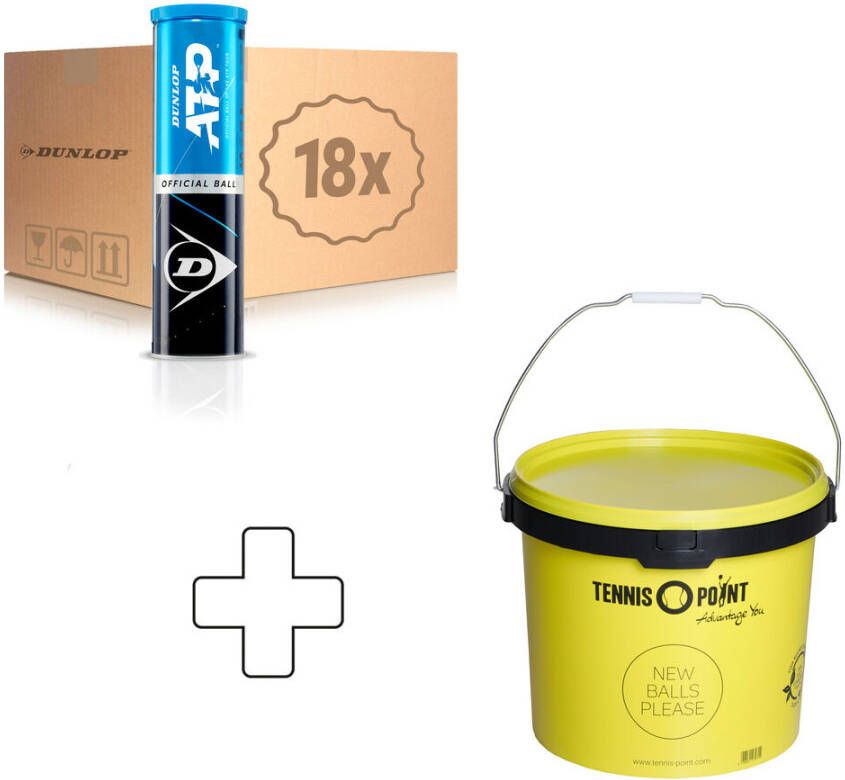 Dunlop ATP 18x Verpakking 4 Stuks In Een Doos, Plus Ballenemmer, Rond