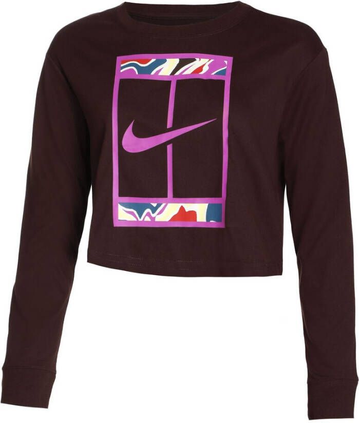 Nike Dri Fit Court Slam Cropped Longsleeve Dames