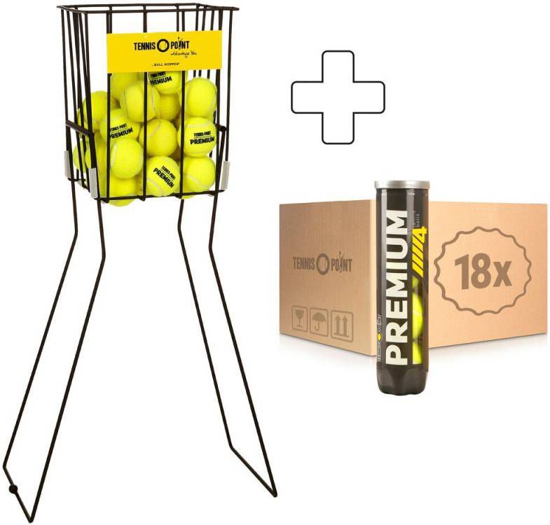 Tennis Point Premium 18x Verpakking 4 Stuks Plus Ballenmand