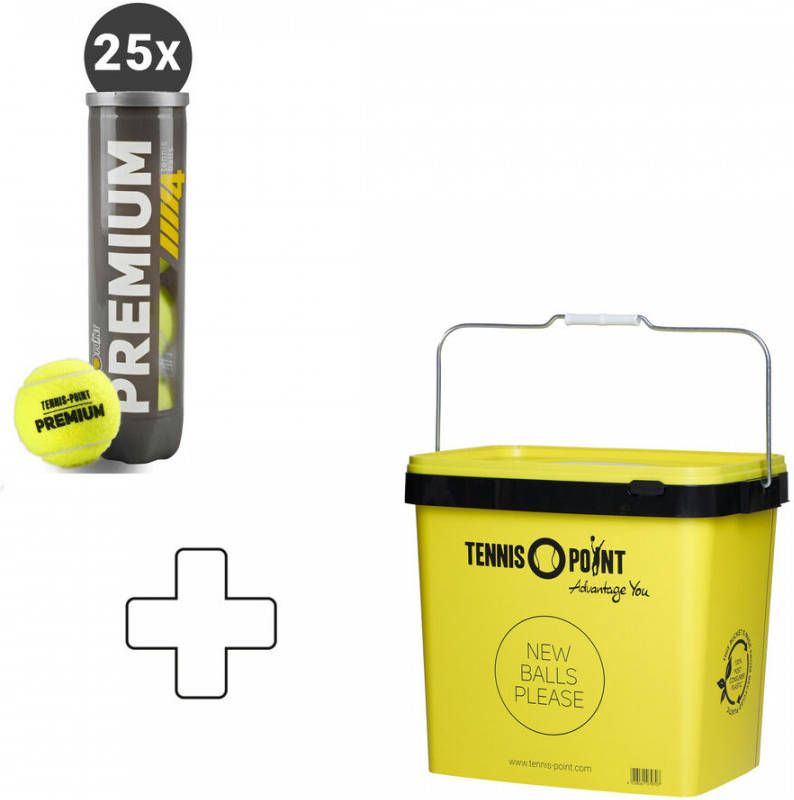 Tennis Point 25 X Premium Verpakking 4 Stuks Plus Ballenemmer