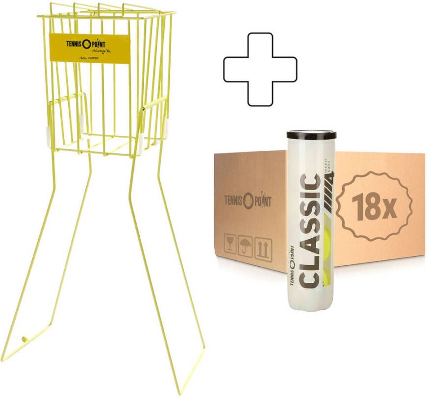 Tennis Point Classic Tennisball 18x Verpakking 4 Stuks Plus Ballenmand