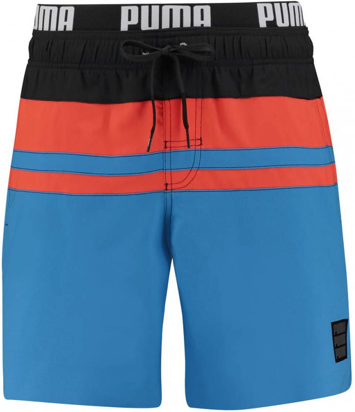 Puma Zwembroeken Swim Heritage Stripe Mid Shorts 1P Blauw
