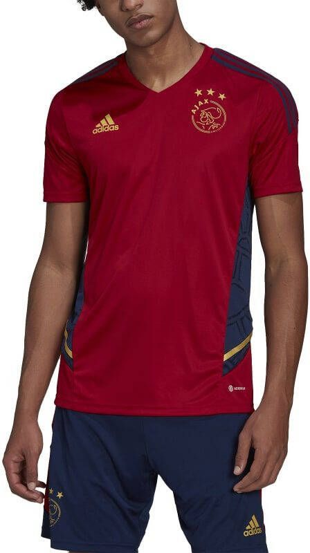 adidas Ajax Trainingsshirt 2022 2023 Donkerrood Donkerblauw Goud