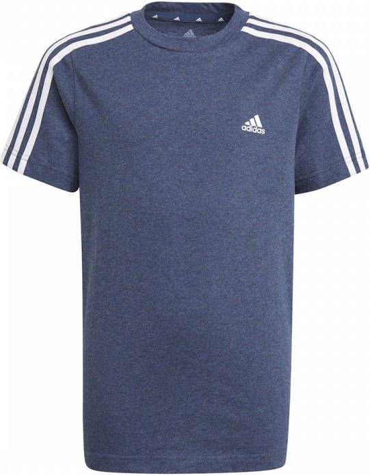 adidas T shirt 3 Stripes Navy/Wit Kinderen