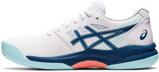 Asics gel game 8 clay tennisschoenen wit/blauw dames