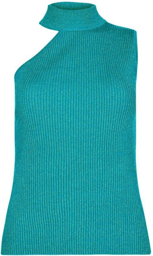 Co'Couture Cc badu asym rib top turq