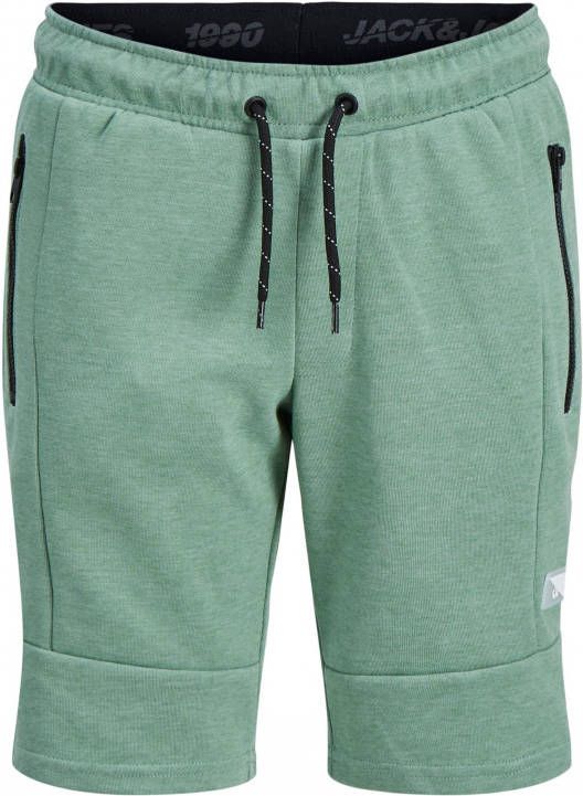JACK & JONES JUNIOR regular fit sweatshort JPSTAIR met logo groen