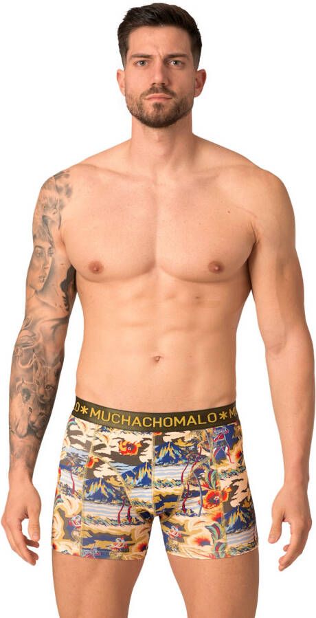 Muchachomalo Boxershorts 2 pack Shorts Baretta Blue Hawai Groen