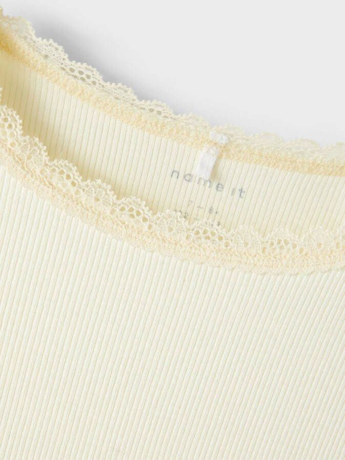 NAME IT KIDS ribgebreid T shirt NKFKAB geel