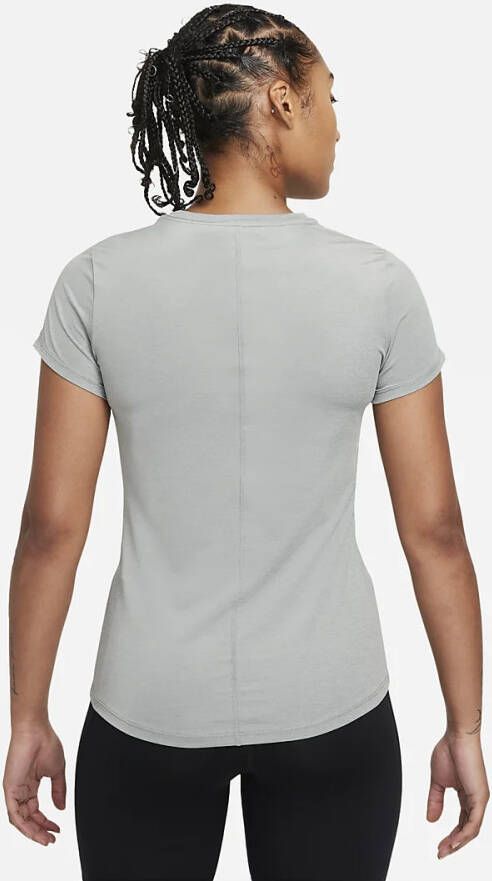 Nike Dri FIT One Damestop met aansluitende pasvorm en korte mouwen Particle Grey/Heather/Black Dames