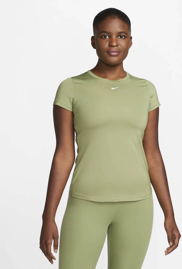 Nike Dri FIT One Damestop met aansluitende pasvorm en korte mouwen Groen
