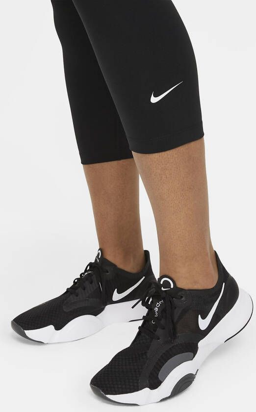 Nike One Caprilegging met halfhoge taille voor dames Zwart