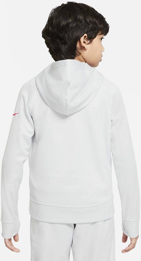Nike Therma FIT Trainingshoodie met rits en graphic voor jongens Grijs